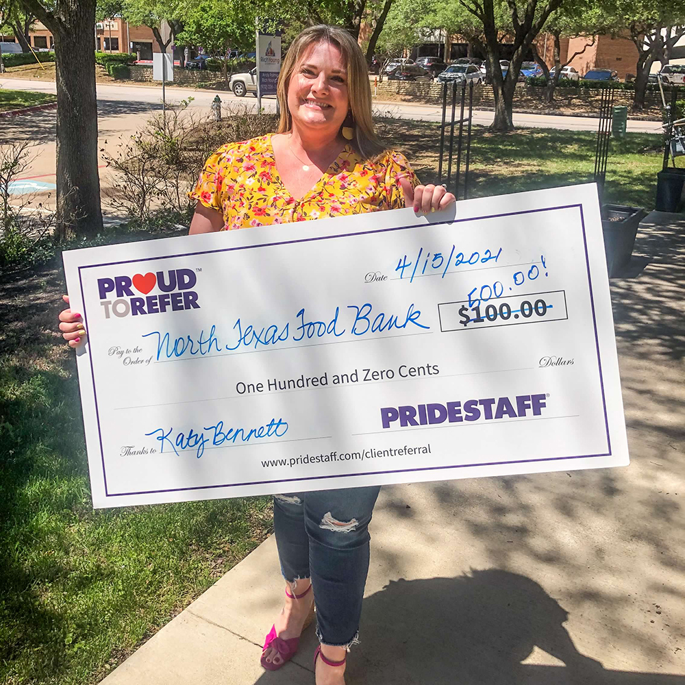 2021 Proud to Refer Donation  | PrideStaff Dallas 25th Anniversary