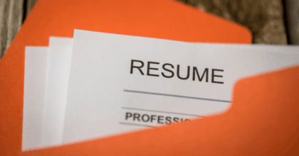 Resume in an orange file