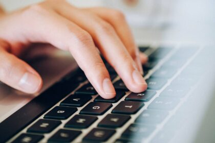 typing close up