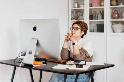 employee at computer
