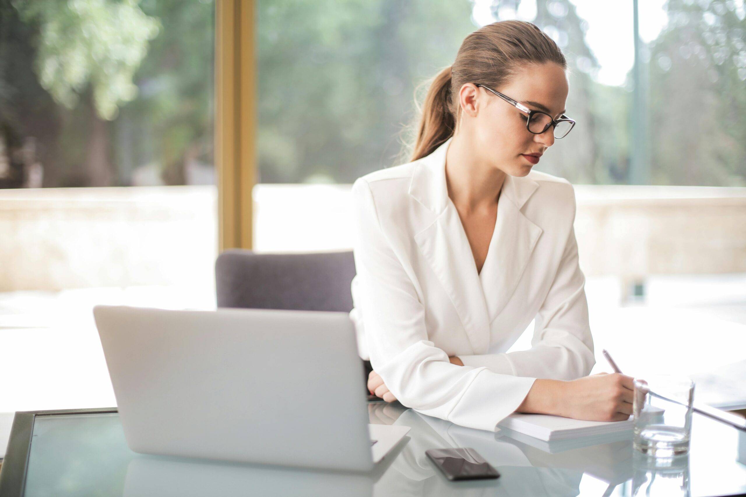 girl working at desk